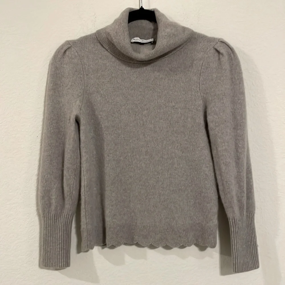 White + Warren Women's Cashmere Sweater Large Statement Sleeve Quiet Luxury